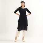 Women's White Cotton Wide-Leg Palazzos, ऑफ व्हाइट, small