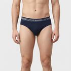 Men's Blue Regular Fit Solid Briefs, Teal Blue, small