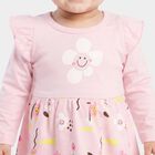 Infants' Pink Floral Printed Fit and Flare Frock, Light Pink, small