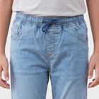 Boys' Light Blue Slim Fit Drawstring Jeans, हल्का नीला, small