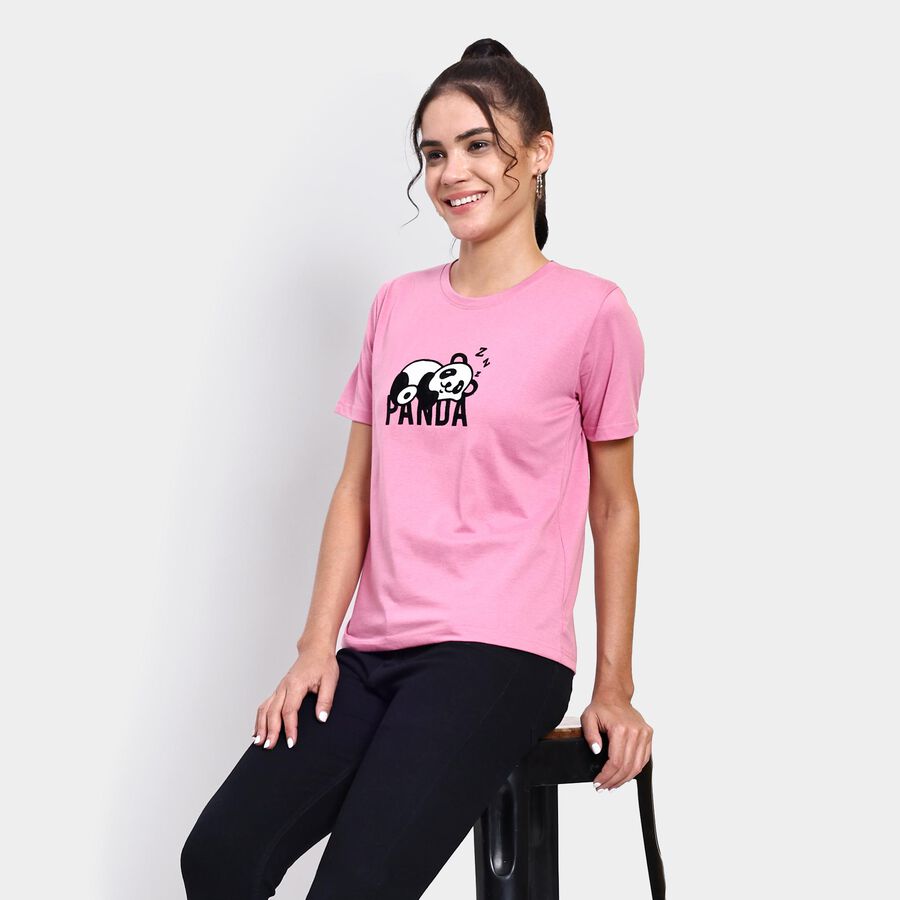 Ladies' Round Neck T-Shirt , Purple, large image number null