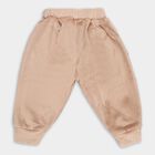 Infants Soft Beige Ruffled Elastic Waist Pyjama, Beige, small image number null