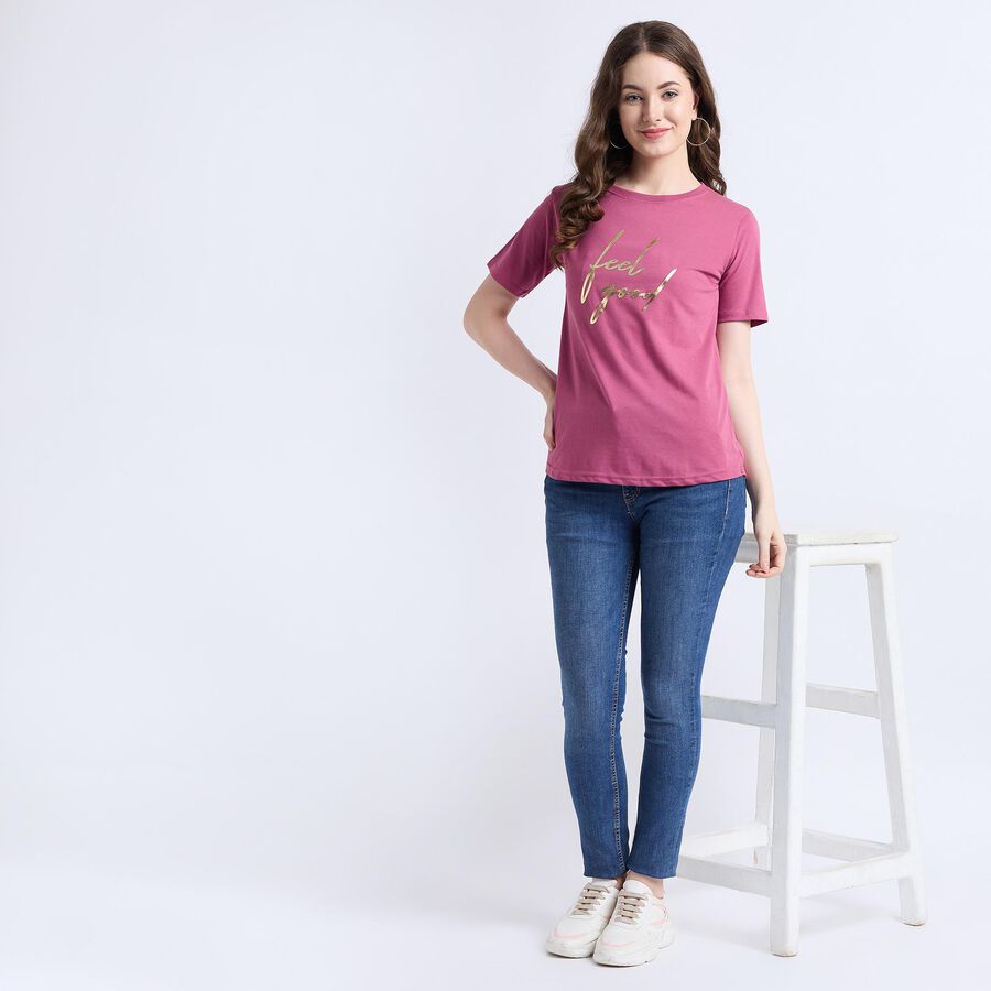 Ladies' Round Neck T-Shirt , Purple, large image number null