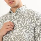 Men's Light Sage Green Cotton Spread Collar Casual Shirt, Light Green, small image number null