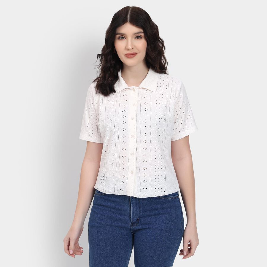 Ladies' Shirt , ऑफ व्हाइट, large