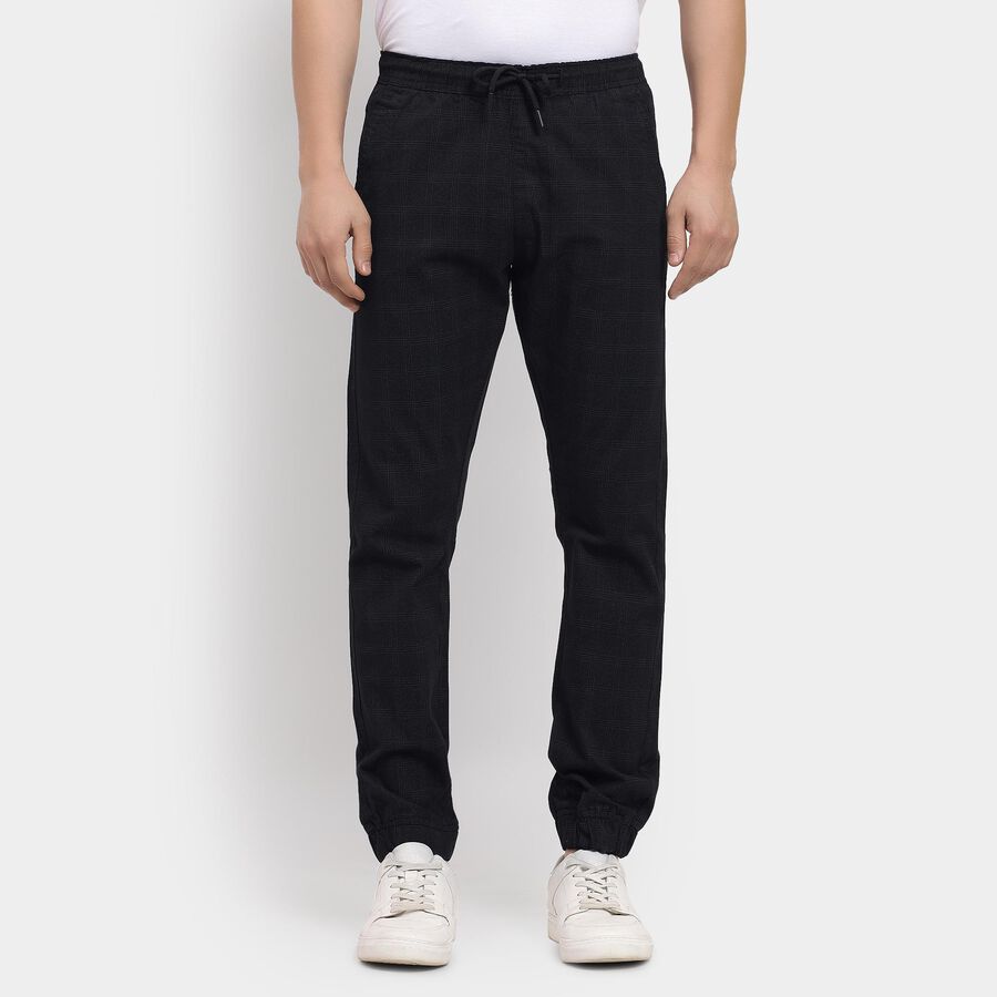 Men's Slim Fit Casual Trousers , Black, large image number null