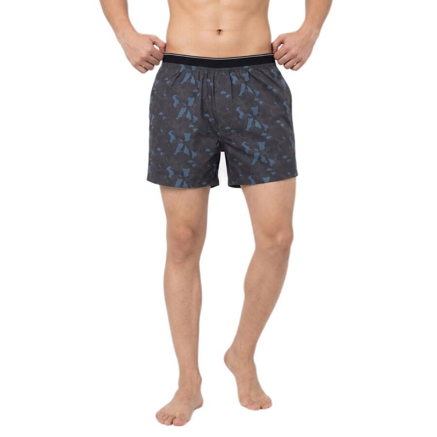Men's Navy Blue Classic Fit Solid Boxers, Dark Blue, large