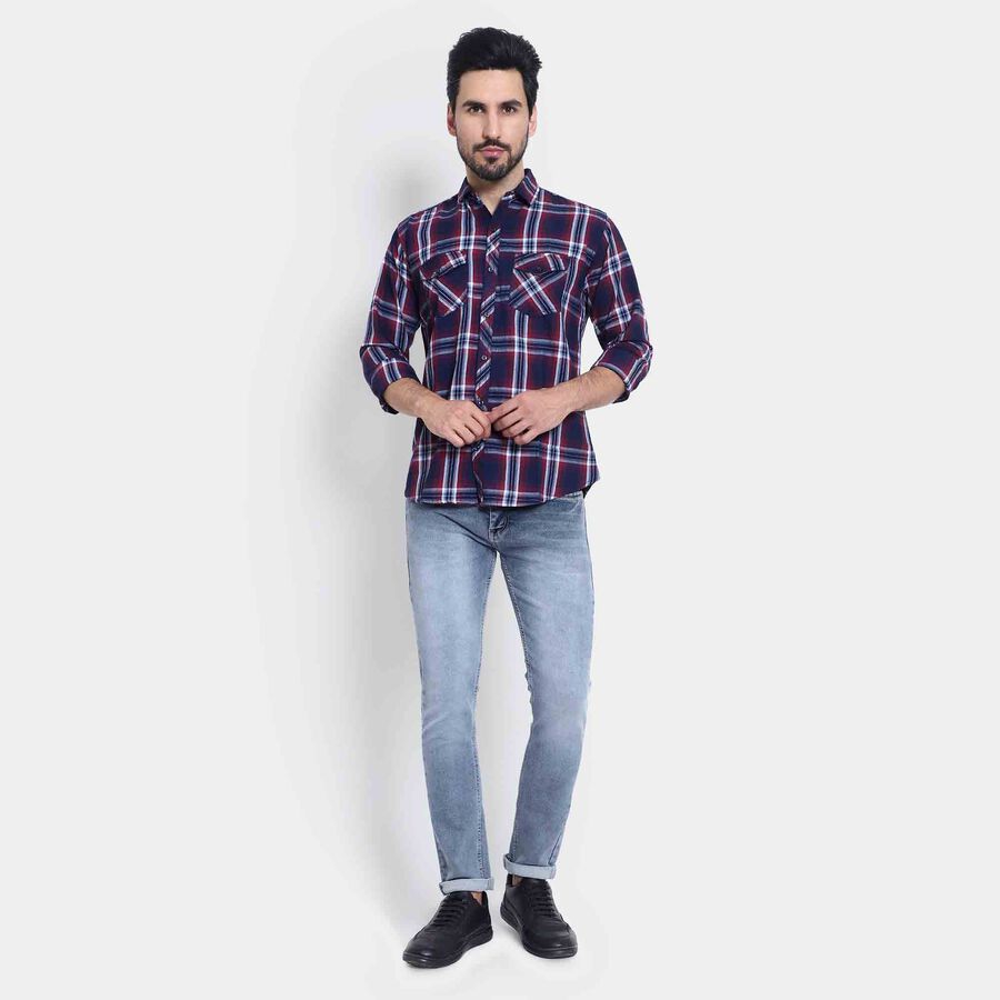 Cotton Checks Casual Shirt, Red, large image number null