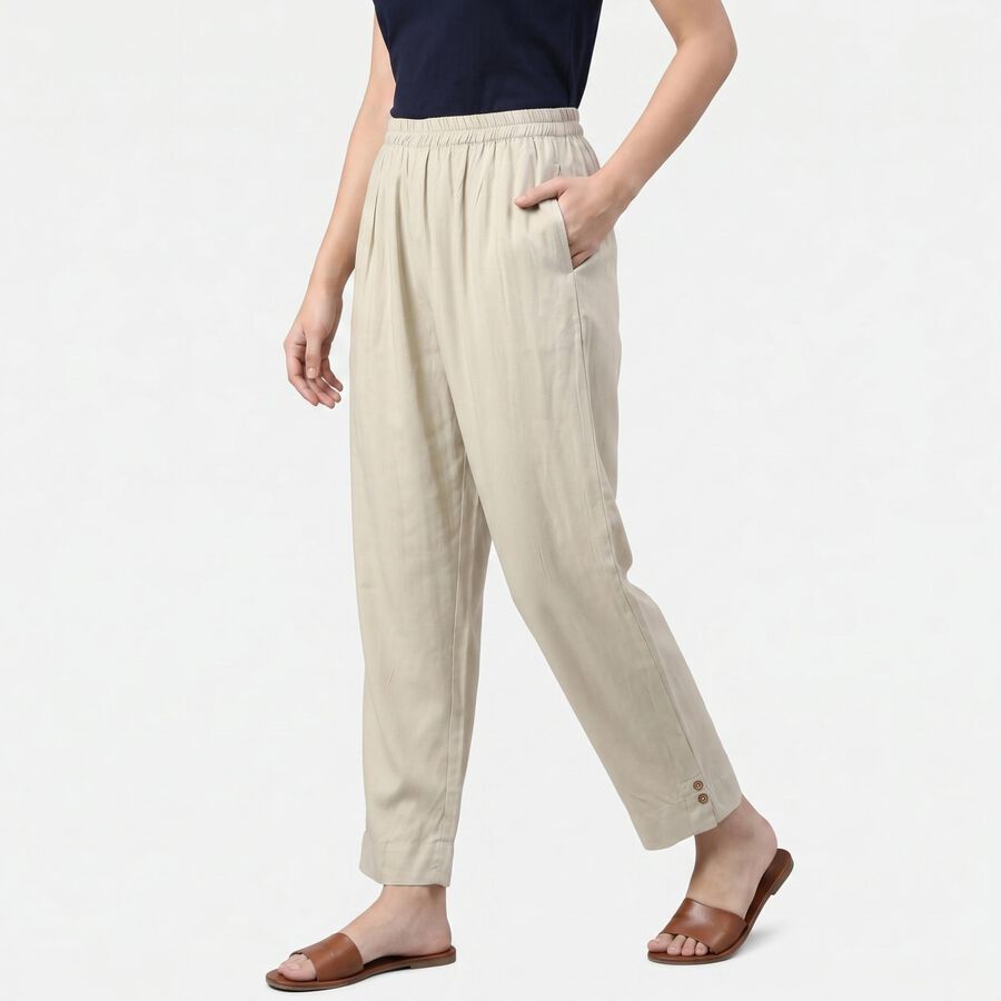 Women's Beige Regular Fit Palazzos, गहरा पीला, large