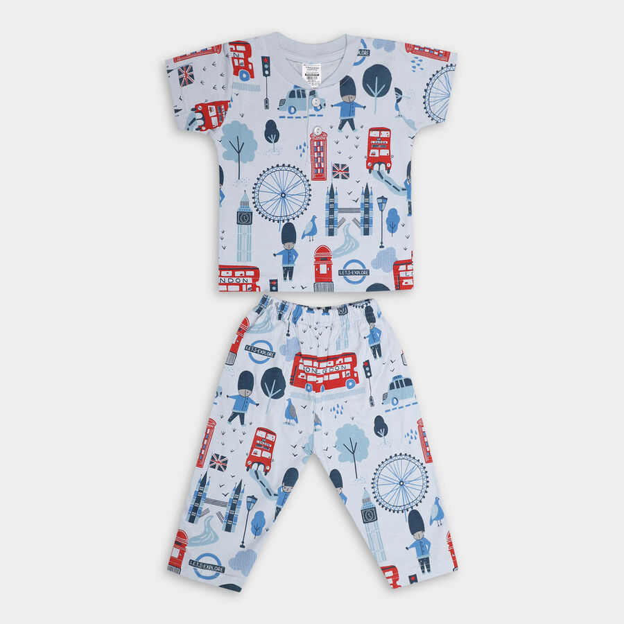 Kids' Cotton Suit Night, Light Blue, large image number null