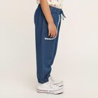 Girls' Deep Blue Relaxed Fit Lace Trim Jeans, मध्यम नीला, small image number null