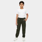 Boys' Olive Regular Fit Elastic Waist Jogger Trousers, Olive, small