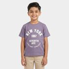 Boys Purple Crew Neck Regular Boys T-Shirt, लाइलेक, small