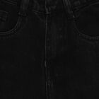 Girls' 100% Cotton Jeans, काला, small image number null