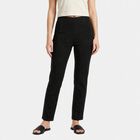 Women's Black Straight Fit Solid Trousers, Black, small