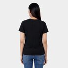 Ladies' Round Neck T-Shirt, काला, small
