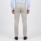 Men's Silver Slim Fit Textured Chino Trousers, Silver, small