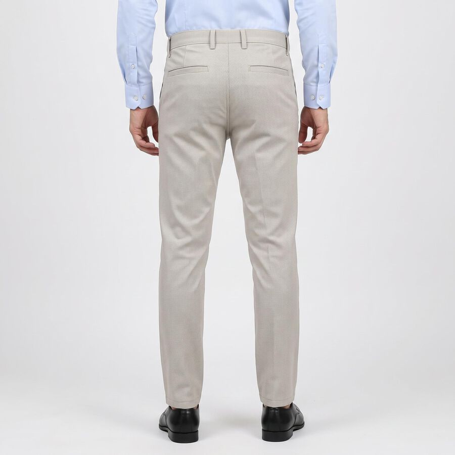 Men's Silver Slim Fit Textured Chino Trousers, Silver, large