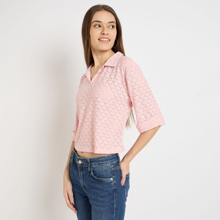 Ladies'  Crop  Top, हल्का गुलाबी, large image number null