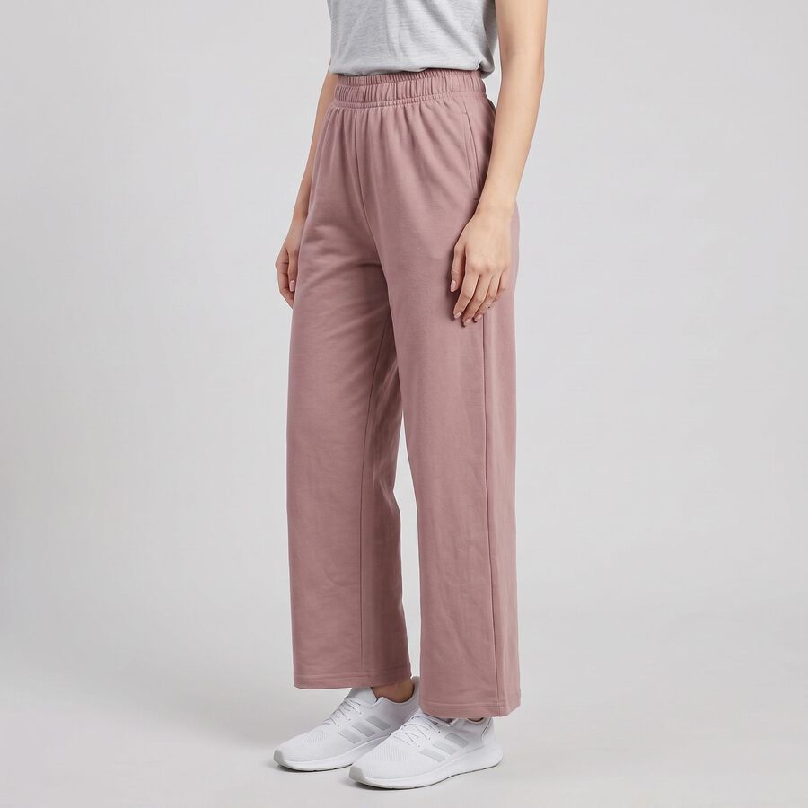 Women's Pink Wide Leg Track Pants, Light Pink, large