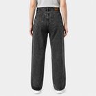 Women's Dark Grey Straight Fit Washed Jeans, Dark Grey, small