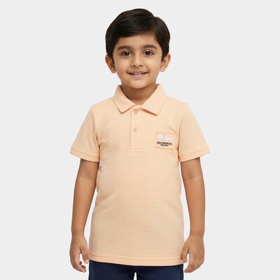 Boys' Soft Peach Cotton Polo Collar Classic T-Shirt