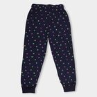 Girls' Deep Navy Blue Star Printed Jogger Pyjama, नेवी ब्लू, small image number null