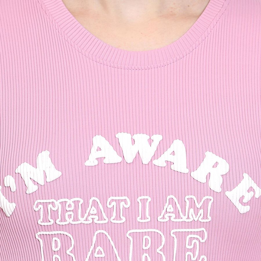 Ladies' Round Neck T-Shirt , Light Pink, large