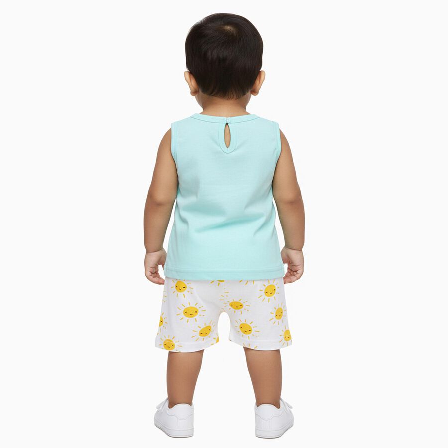 Infants' 100% Cotton Short Set, एक्वा, large image number null