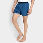 Men's 100% Cotton Boxers, गहरा नीला, small
