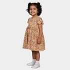 Infants' Cream Floral Printed Fit and Flare Frock, Off White, small