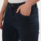 Men's Deep Indigo Slim Fit Five-Pocket Jeans, Dark Blue, small image number null