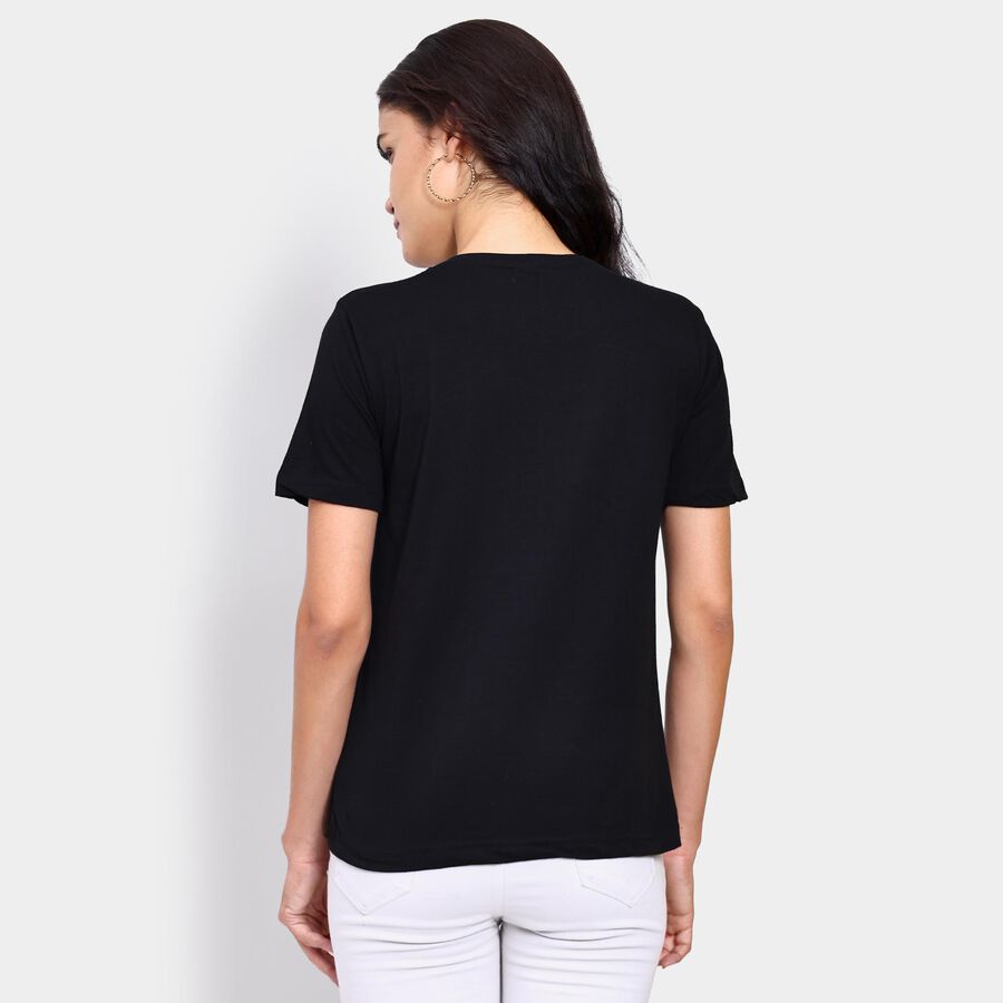 Ladies' Round Neck T-Shirt , Black, large image number null