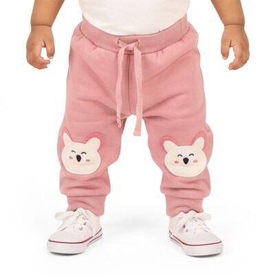Infants' Soft Pink Bear Patch Cotton Blend Pyjama
