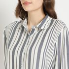 Ladies'  Stripes Shirt, मध्यम नीला, small image number null