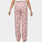 Girls' Lavender Regular-Fit Heart Printed Pyjama, Light Pink, small