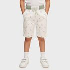 Boys' Off-White Printed Cotton Jamaican Shorts, Off White, small