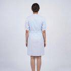 Women's Blue V-Neck Casual Midi Dress, Light Blue, small