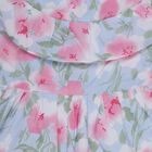 Girls' Light Blue Floral Off-Shoulder Cotton Frock, Light Blue, small