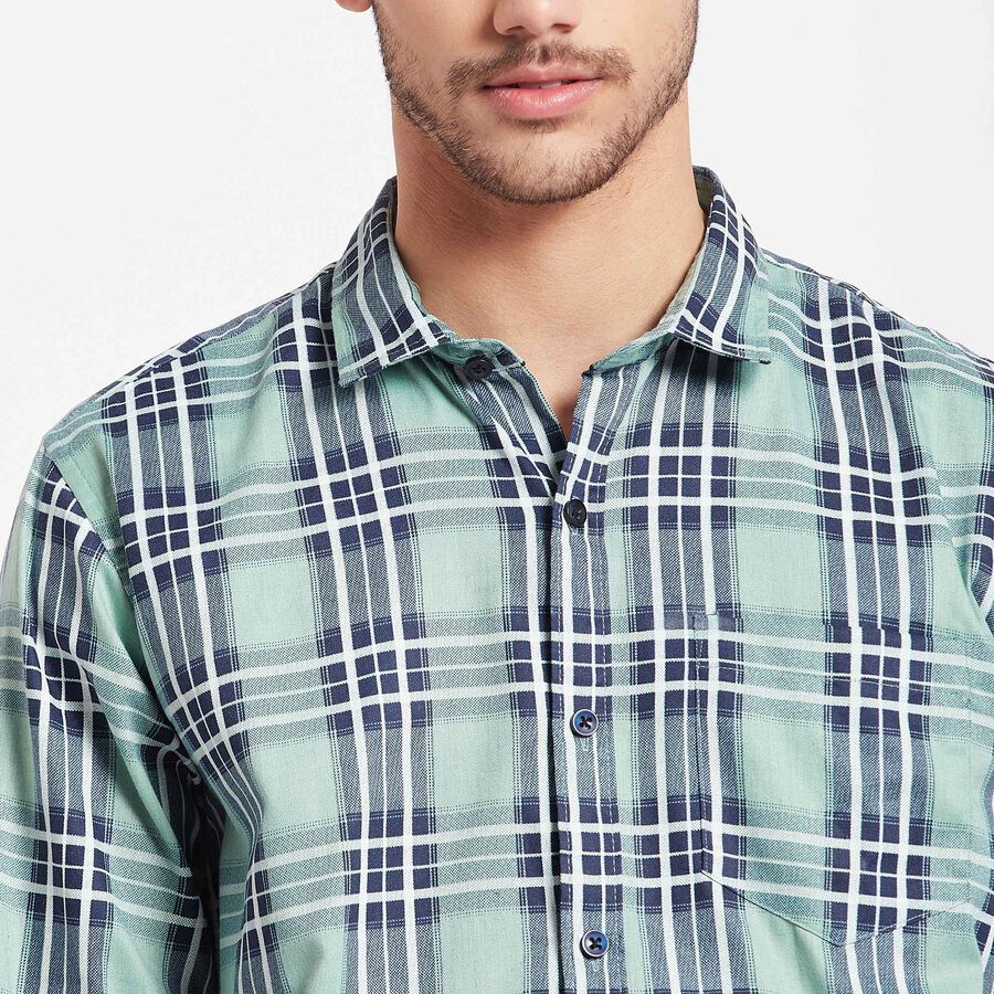 Checks Casual Shirt, Light Green, large image number null