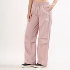Women's Soft Pink Relaxed Fit Wide-Leg Cargo Pants, Lilac, small