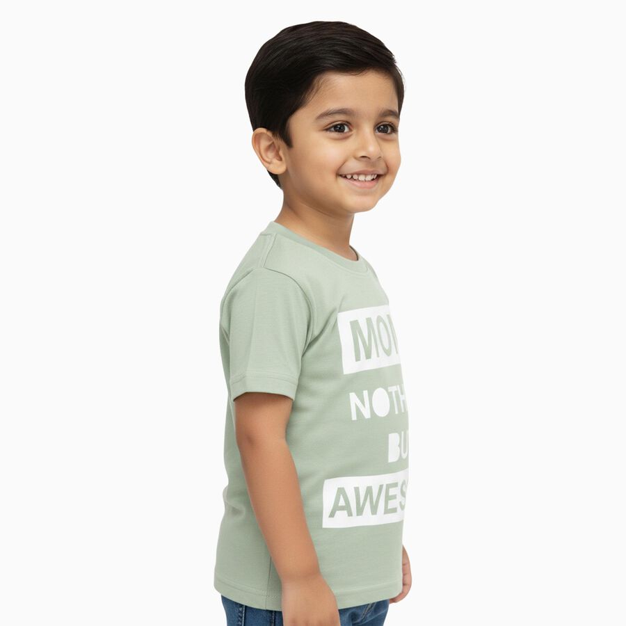 Boys' Half Sleeves T-Shirt, Light Green, large image number null