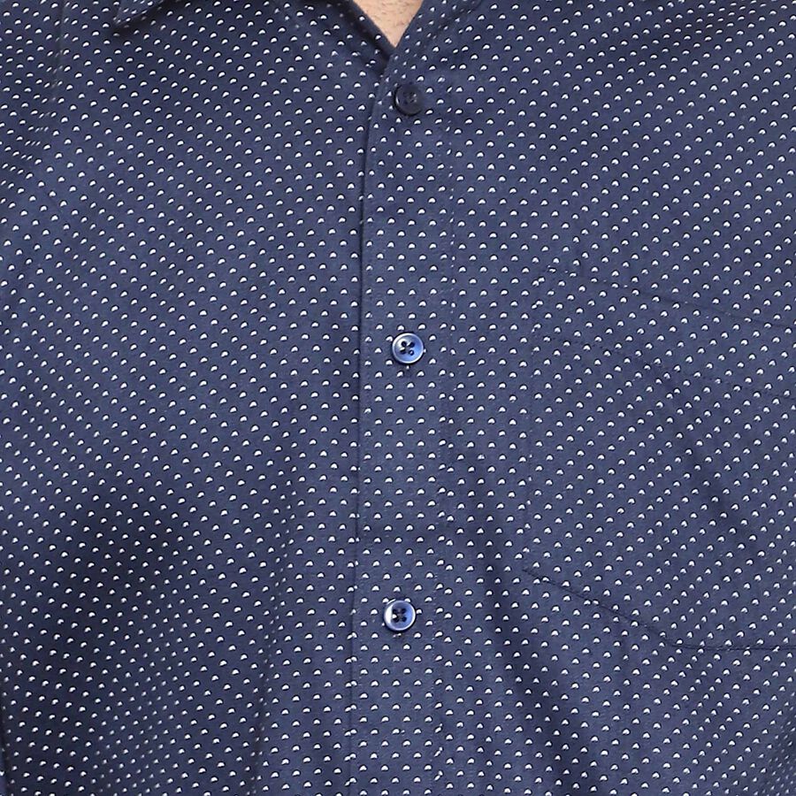 Printed Formal Shirt, Navy Blue, large image number null