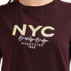 Women's Maroon Cotton Round Neck Casual T-Shirt, Wine, small