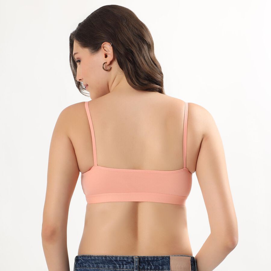 Women's Soft Peach Cotton Blend Wire-Free Everyday Bra, Peach, large