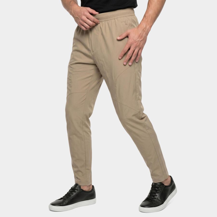 Men's Beige Straight Fit Track Pants, गहरा पीला, large