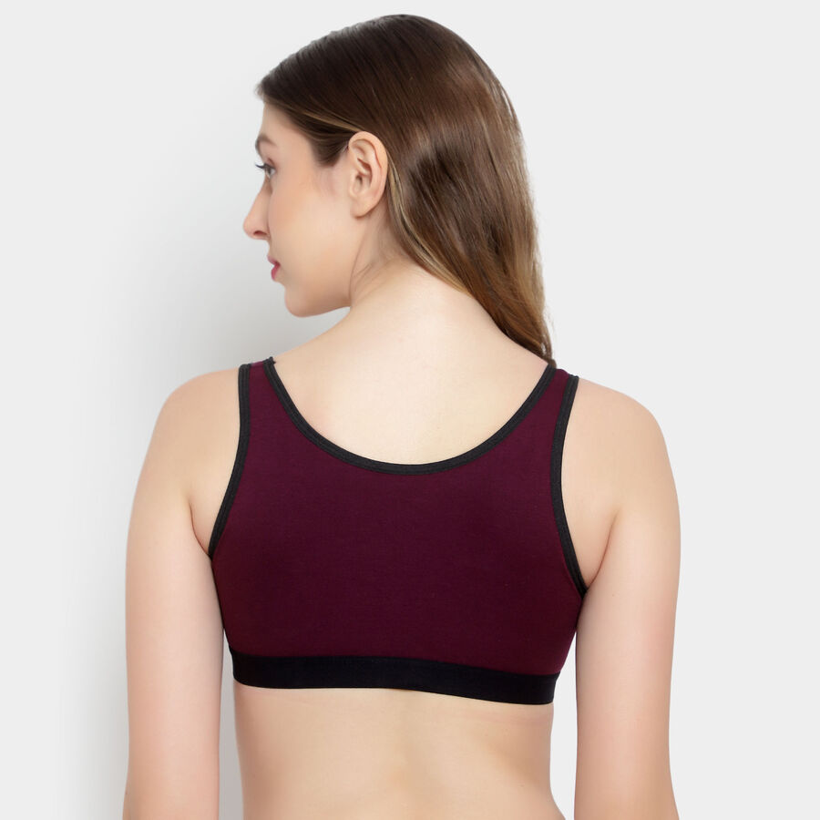 Solid Non-Padded Bra, Purple, large image number null