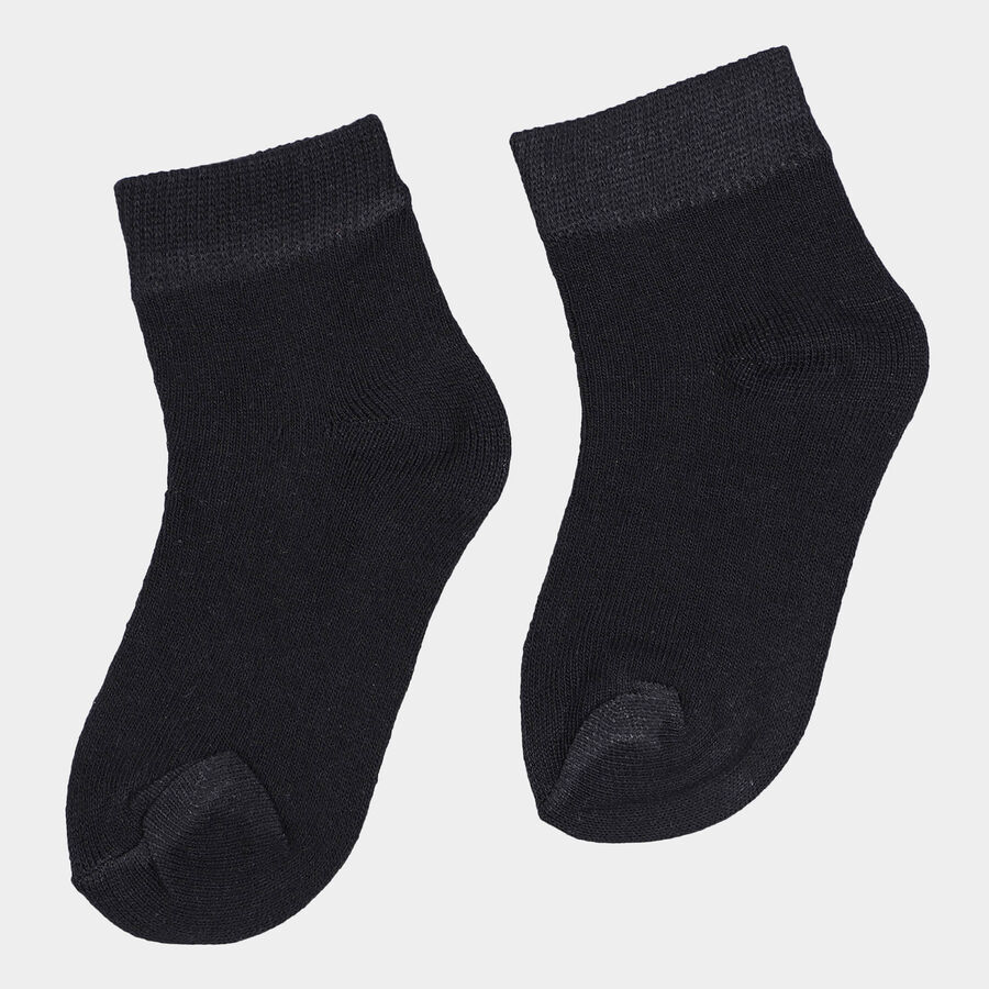 Girls Solid Basic Socks, Black, large image number null