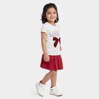 Girls Grey Round Neck Regular T-Shirt, Melange Light Grey, small