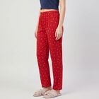 Women's Maroon Straight-Fit Floral Printed Pyjama, मरून, small